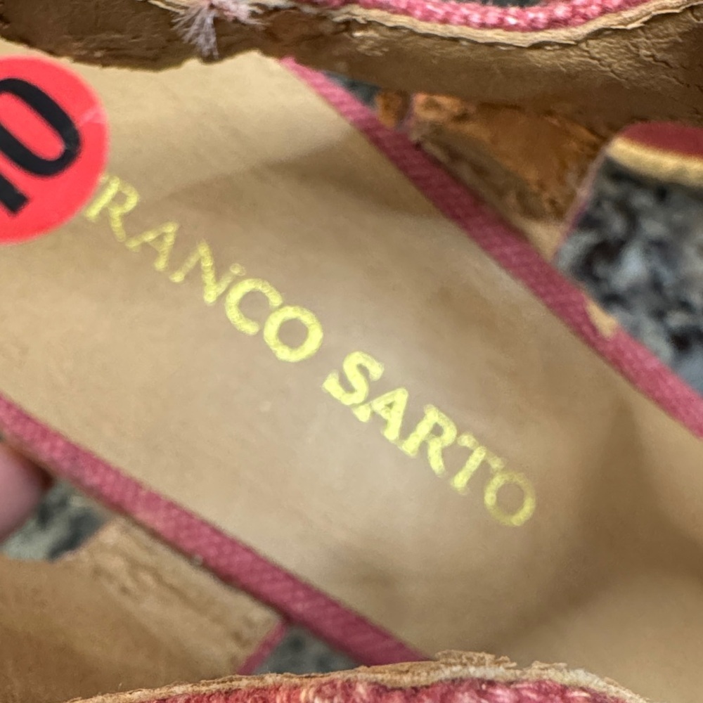Franco Sarto red espadrilles Wedge Sandals 10 - Picture 2 of 15